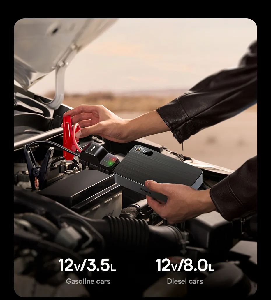 3. Dê Partida em Carros de Alto Deslocamento 8.0 e 6.0 – Super Auxiliar de Partida 16000mAh 1600A