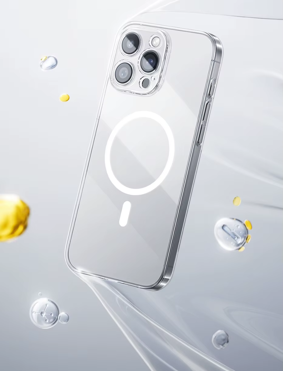 Sem Amarelamento – Capa Transparente Ultra Fina Magnética para iPhone 16