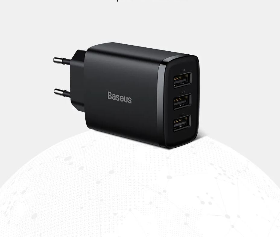 Bivolt – Carregador Rápido Triplo 17W 3 USB Turbo