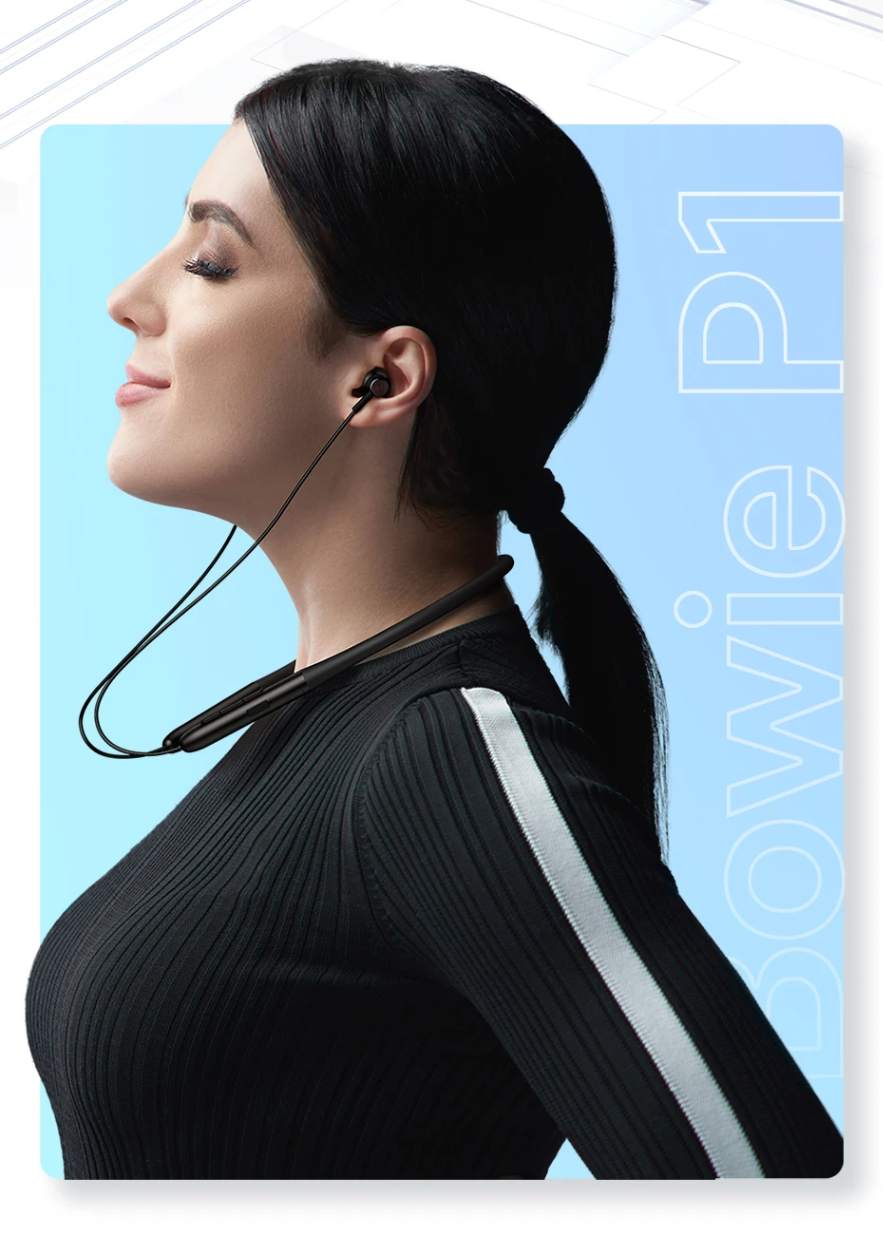 Fone de Ouvido Bowie P1 com Fita para o Pescoço Bluetooth 5.2