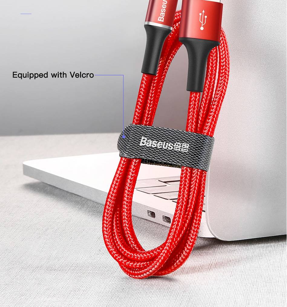 Cabo USB Tipo C 3A LED Colorido Baseus