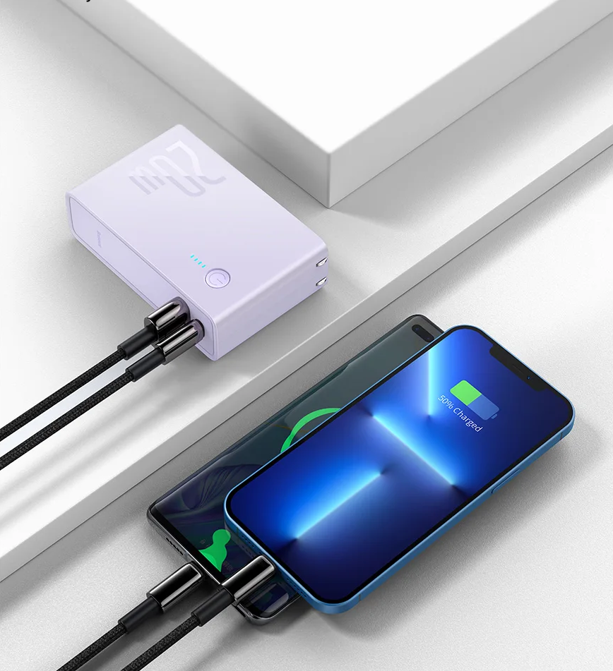 Carregamento Simultâneo de Dois Telefones – Power Bank e Carregador 2 em 1 10000mAh 20W
