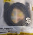 Cabo Baseus USB para Tipo C 100W Carregamento Rápido