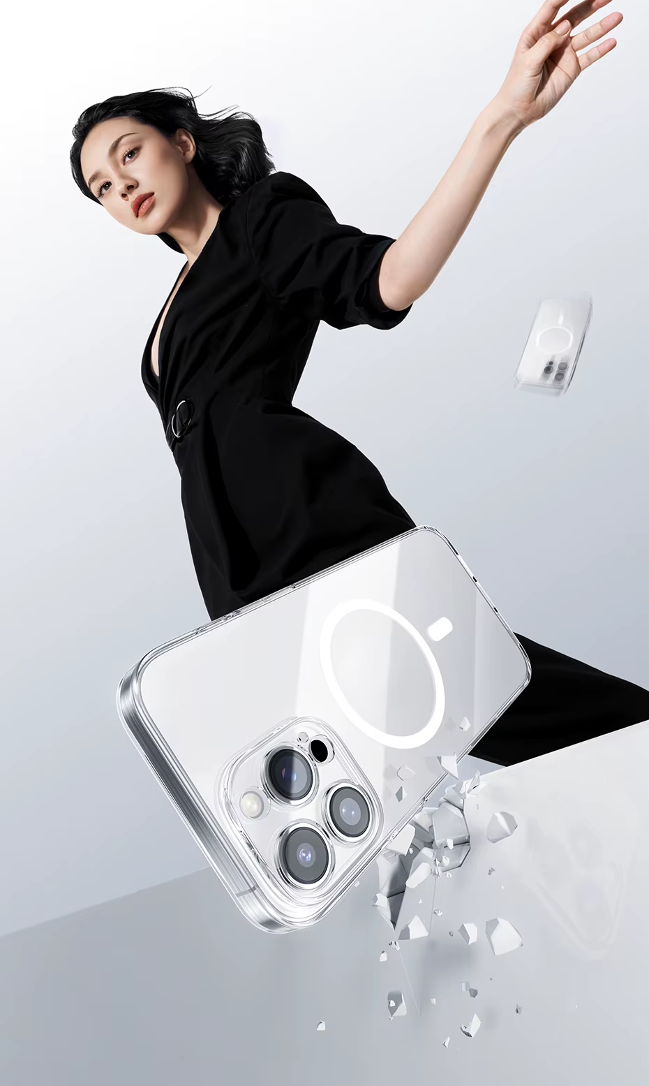 30% Mais Resistente – Capa Transparente Ultra Fina Magnética para iPhone 16