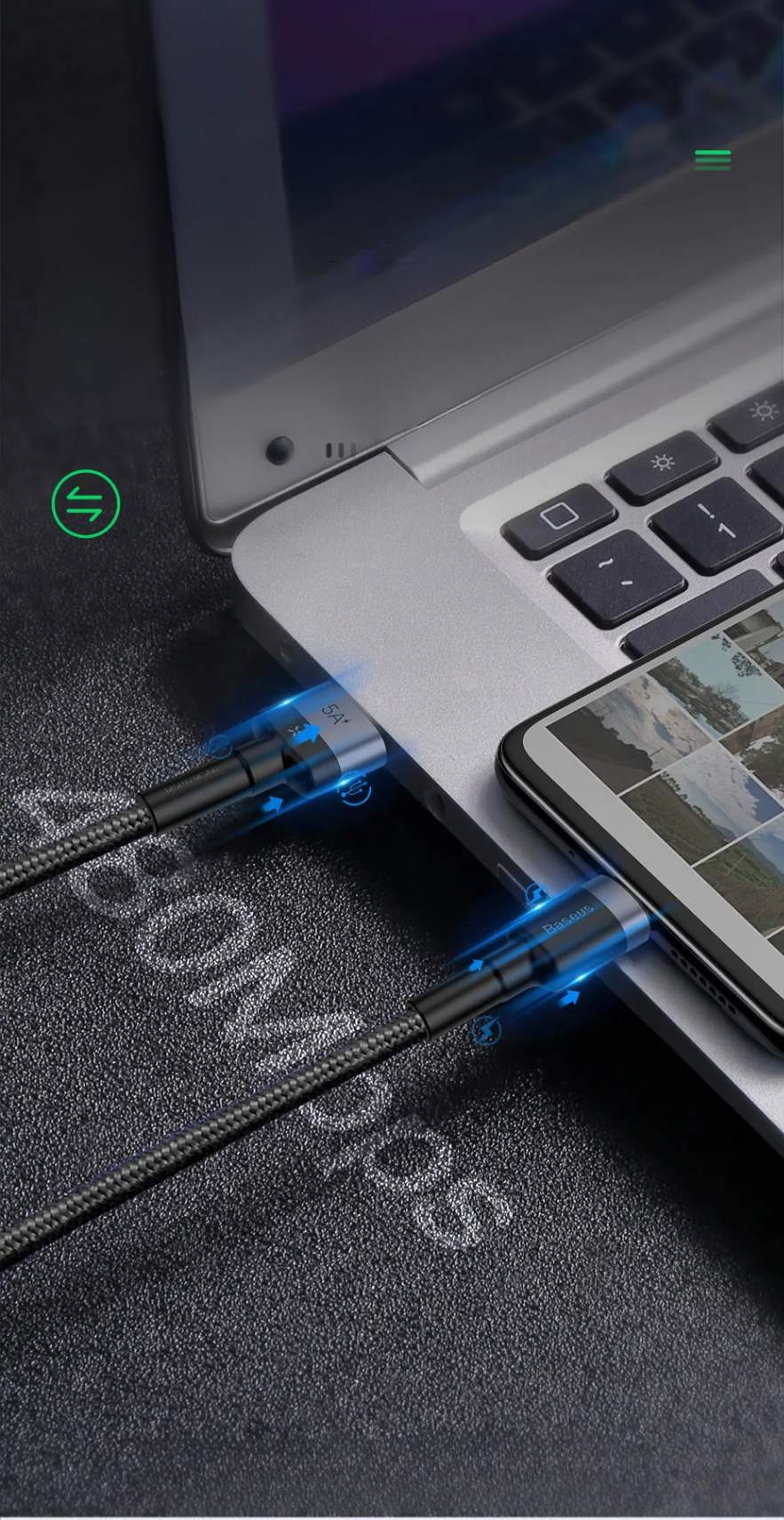 Informações Gerais – Cabo Turbo USB Para USB-C Cafule HW QC 3.0 40W 5A 1m