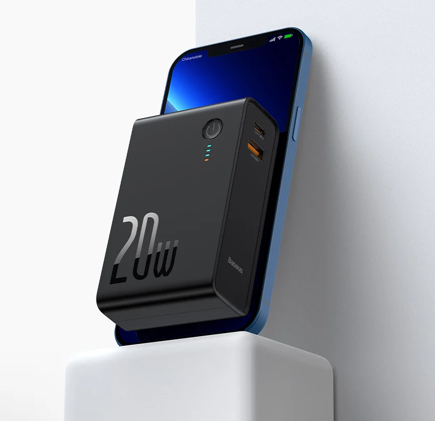 Alta Compatibilidade – Power Bank e Carregador 2 em 1 10000mAh 20W