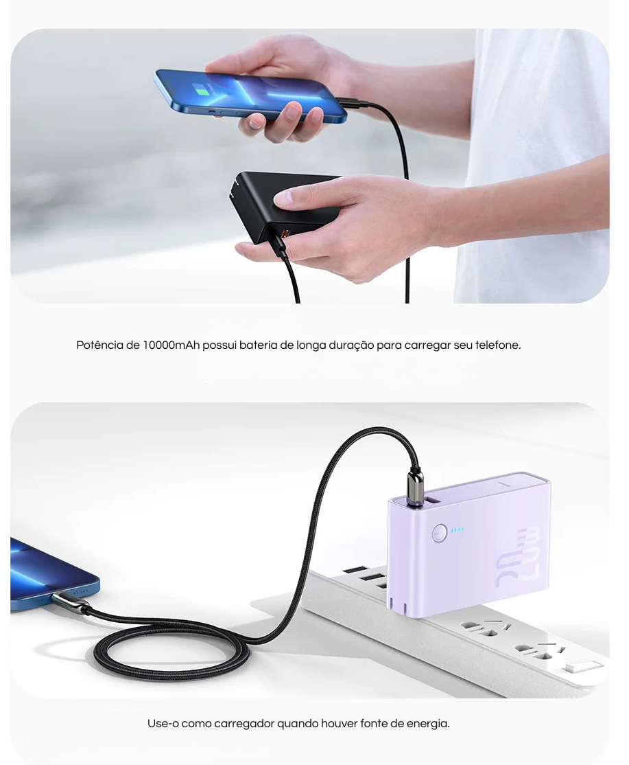Necessário para Viagem – Power Bank e Carregador 2 em 1 10000mAh 20W