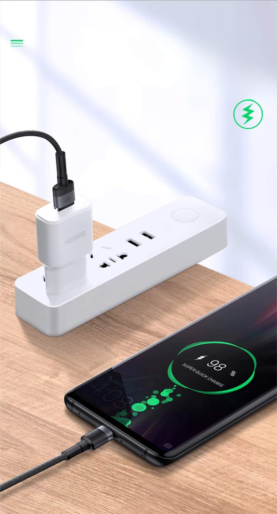 Informações Gerais – Cabo Turbo USB Para USB-C Cafule HW QC 3.0 40W 5A 1m