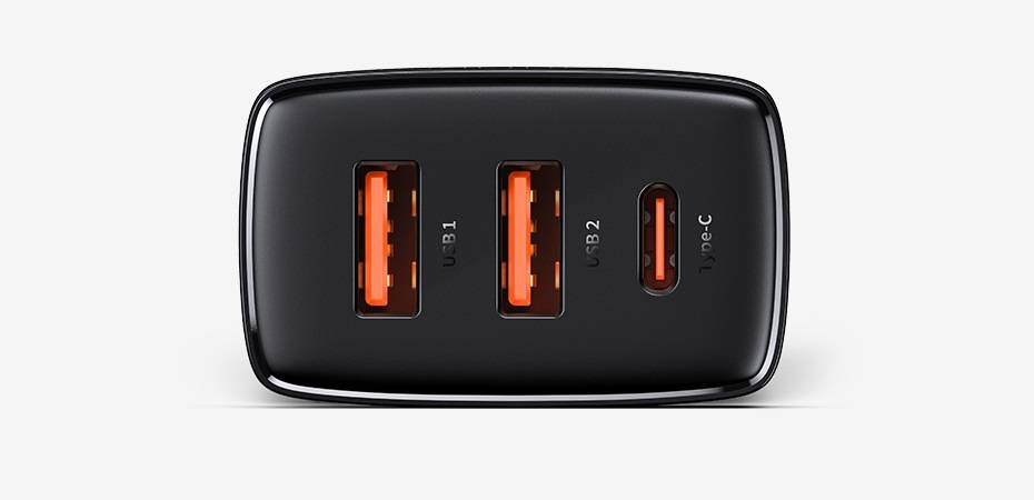 Carregador 30W USB QC3.0 PD3.0 Tipo C 3 portas Baseus