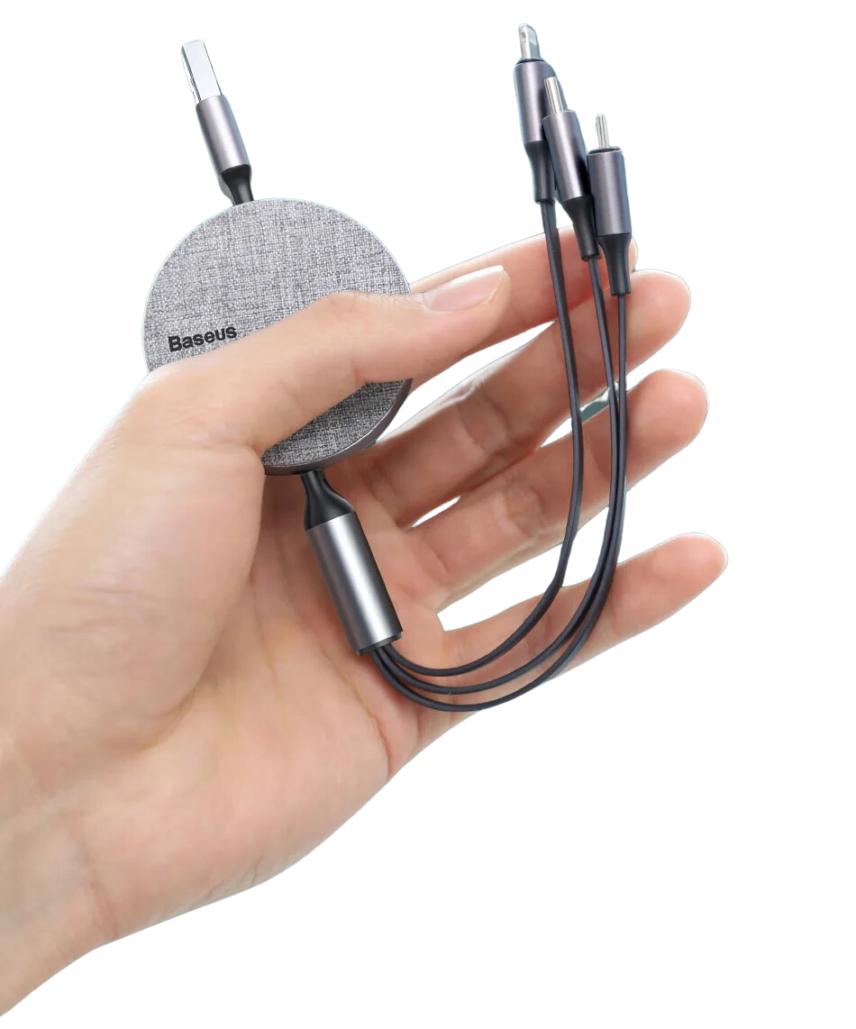 1. Super Prático – Cabo USB 3 em 1 Retrátil