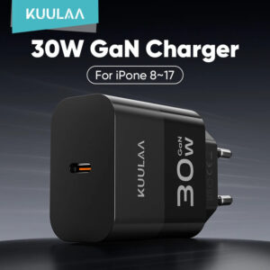 Carregador KUULAA Mini GaN 30W USB-C PD/QC 3.0