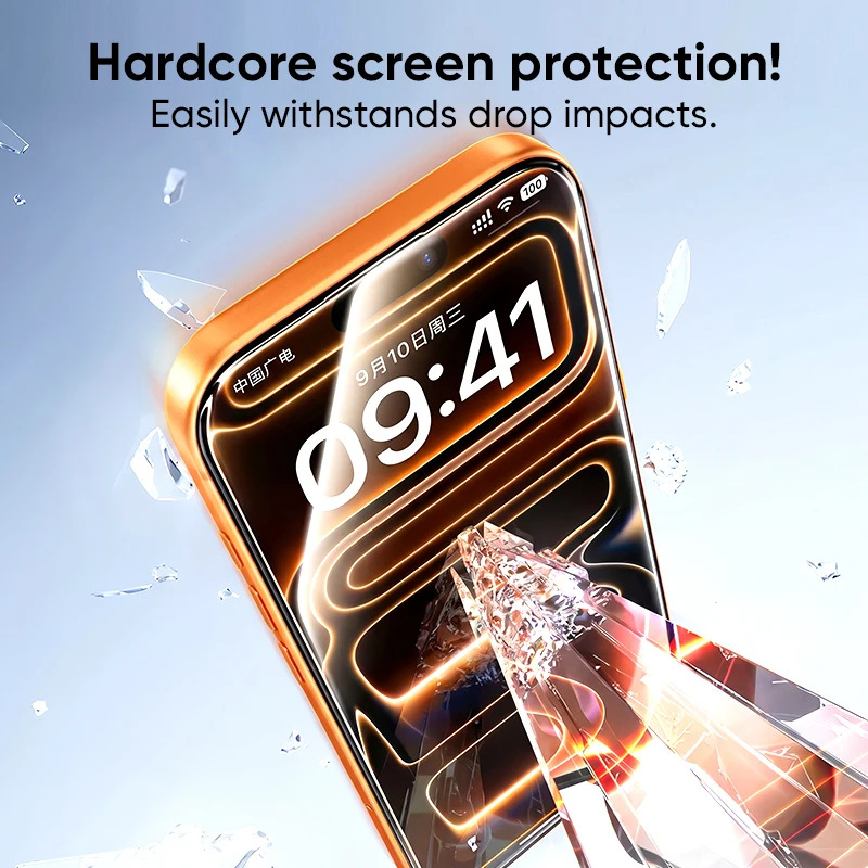 Película Protetora KUULAA de Vidro Temperado HD Anti-Impressão Digital para iPhone