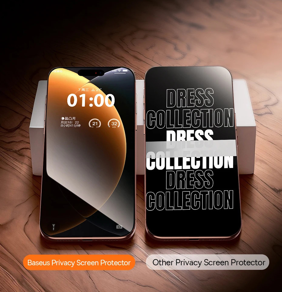 Cobertura Total e Aplicação Fácil – Película de Vidro Temperado Baseus Corning Anti-Espionagem para iPhone…