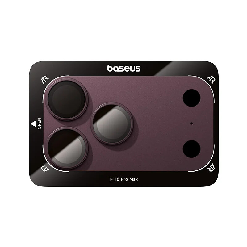 Protetor de Lente Baseus Cobertura Total iPhone 18 Pro Vinho