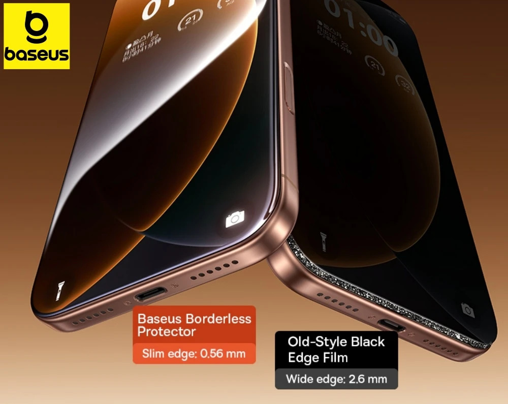 Corte 1:1 de Precisão – Película de Vidro Temperado Baseus Privacidade para iPhone 17