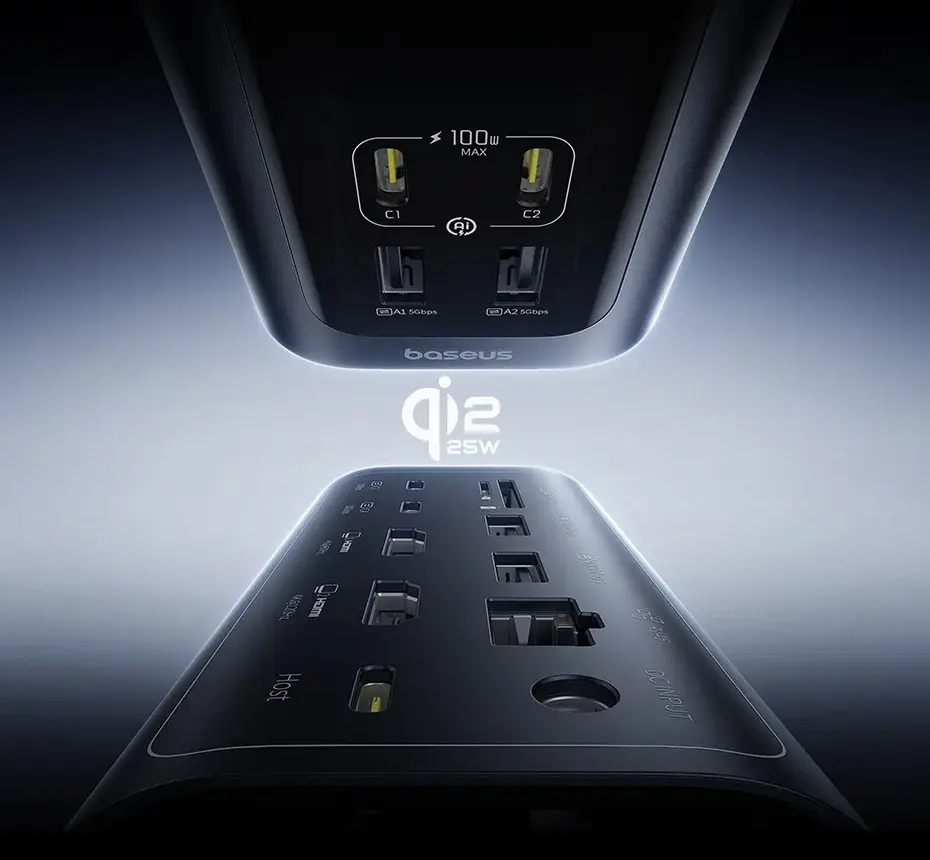 Um Hub, Todas as Conexões – Docking Station Baseus Spacemate RD1 Pro USB-C HDMI 4K RJ45 Qi2.2