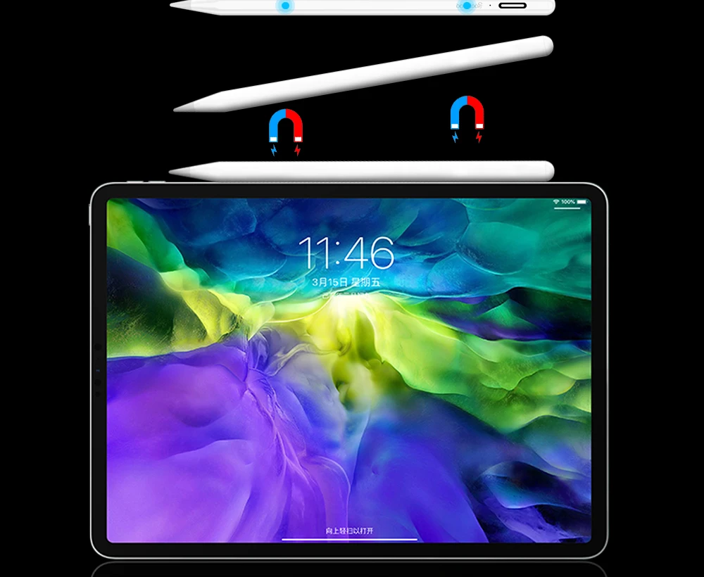 Fixação Magnética Lateral – Caneta Stylus Universal GOOJODOQ GD03 para iPad e Android