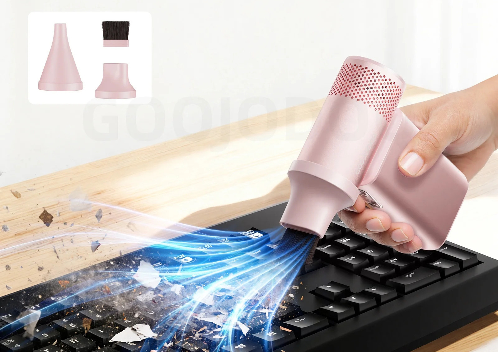 Bicos Magnéticos para Limpeza de Precisão – Ventilador Portátil GOOJODOQ GFS015 5 em 1 de Alta Velocidade