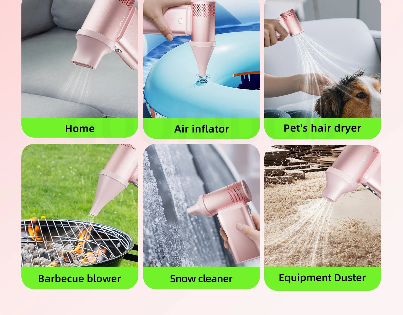 Ferramenta Multifuncional – Ventilador Portátil GOOJODOQ GFS015 5 em 1 de Alta Velocidade