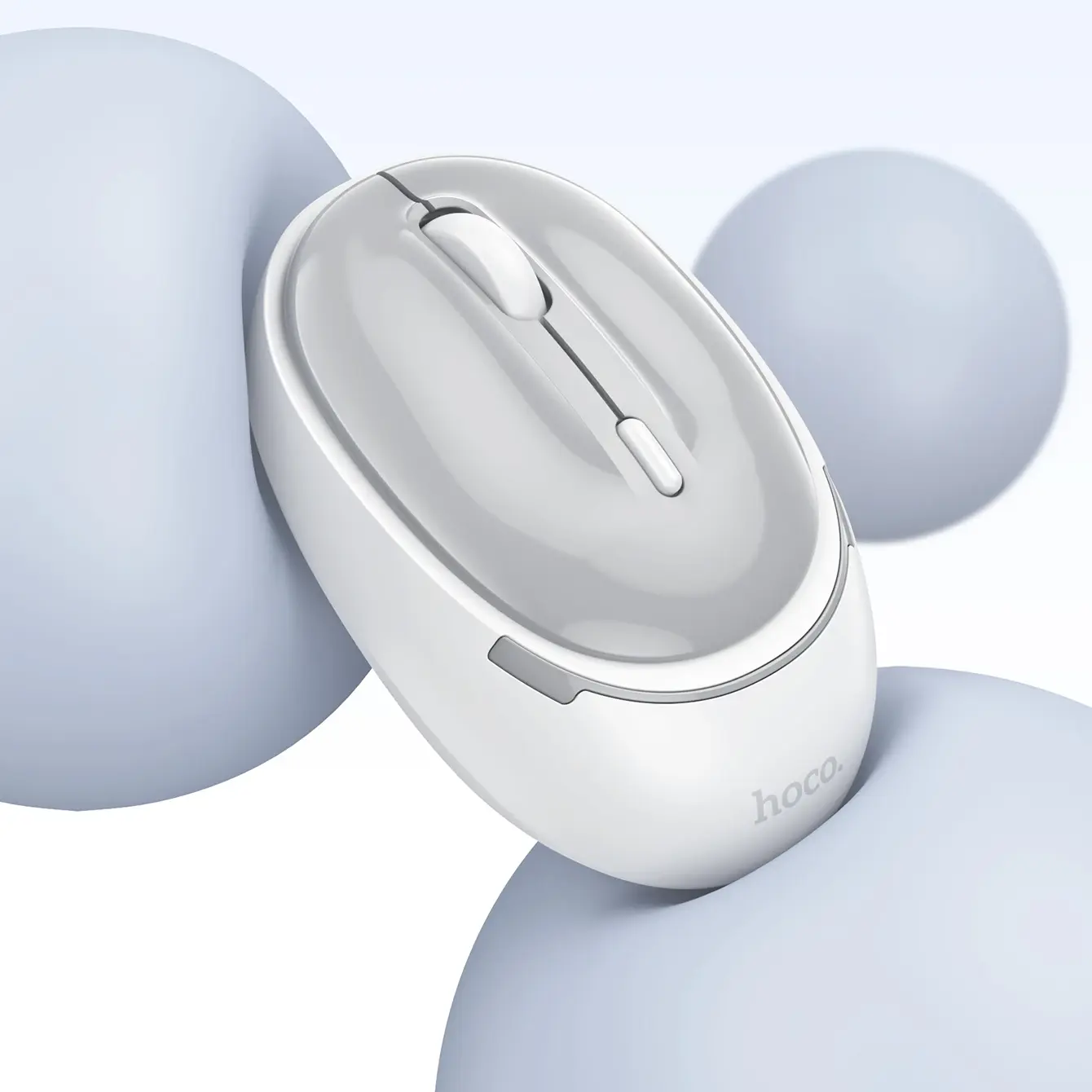 Acabamento em ABS de Alta Qualidade – Mouse Sem Fio HOCO GM34 Bluetooth 5.2 + 2.4G Silencioso 1600DPI