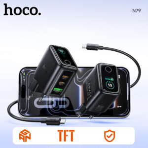 Carregador HOCO N79 GaN 65W com tela digital TFT