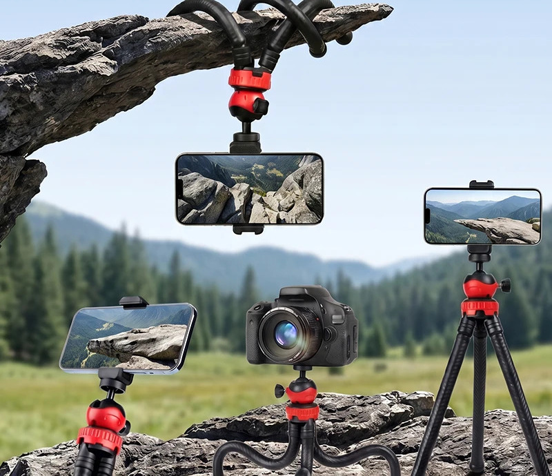 Pernas Flexíveis, Enrola em Qualquer Lugar – Tripé Flexível Kuulaa para Celular e Câmera com Controle Remoto