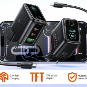 Carregador HOCO N79 GaN 65W com tela digital TFT