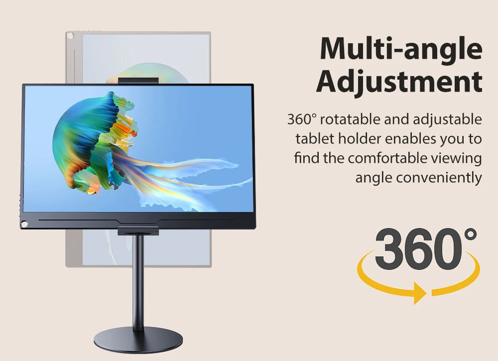 Ajuste Multiângulo de 360° – Suporte VESA UPERFECT Ajustável para Monitor Portátil