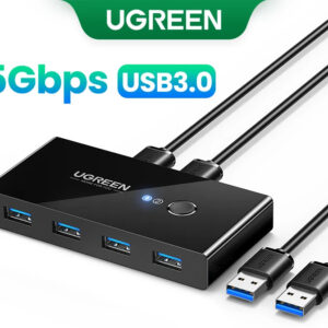 Comutador USB UGREEN versão USB 3.0 5 Gbps, portas azuis