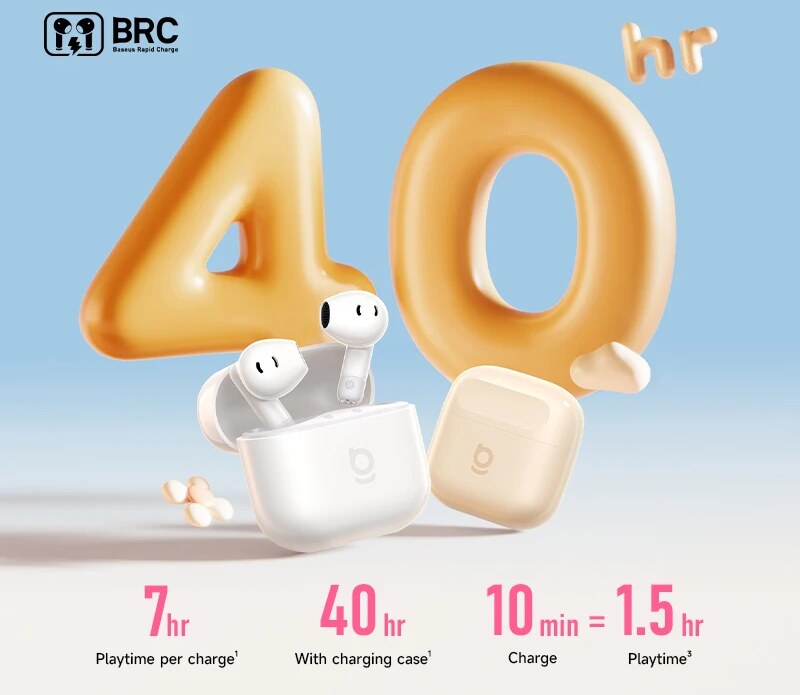 Até 40 Horas de Bateria – Fone de Ouvido Baseus Bass BS2 Lite Bluetooth 6.0