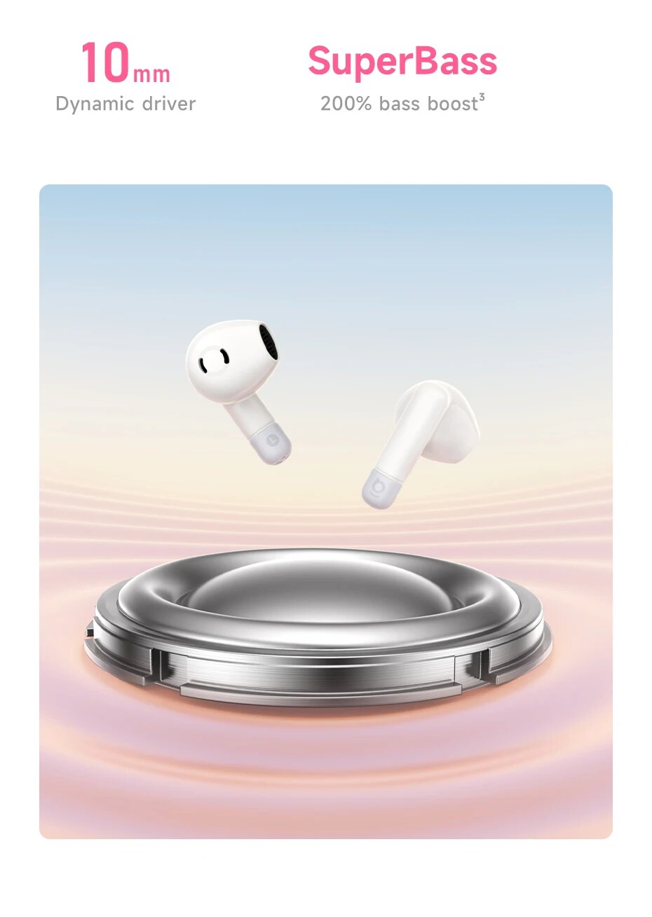 Driver Dinâmico de 10 mm – Fone de Ouvido Baseus Bass BS2 Lite Bluetooth 6.0
