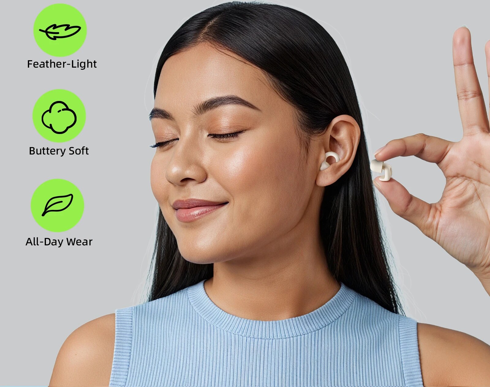 Leve e Confortável – Tampão Auricular de Silicone Confortável e Lavável – Goojodoq